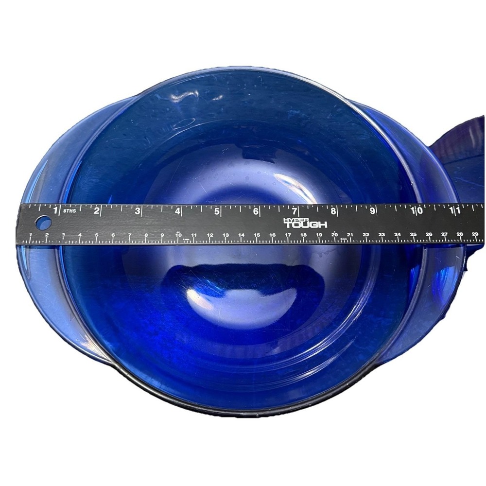 Anchor Hocking Cobalt Blue Round Covered Lidded Casserole Dish 9" 2 Qt Vintage - Picture 10 of 12